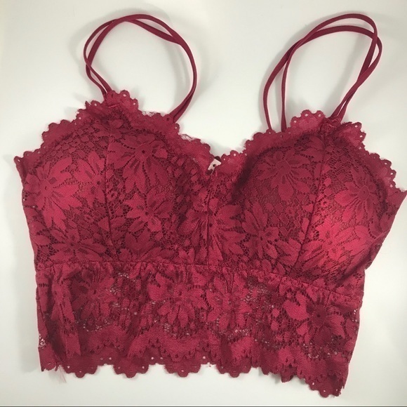 Lace bralette padded red - Picture 1 of 2